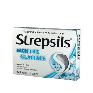 Strepsils menthe glaciale 24 pastilles à sucer