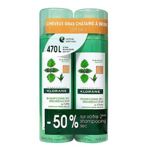 Shampooing Sec Ortie Cheveux Brun - Lot de 2x150mL