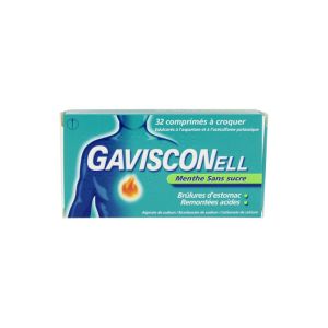 Gavisconell Menthe sans sucre 32 comprimés