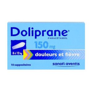 Doliprane 150mg - 10 suppositoires