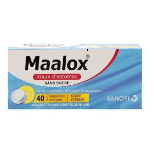 Maalox maux estomac citron - 40 comprimés à croquer