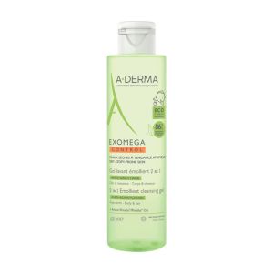 Exomega Control Gel lavant émollient anti-démangeaisons 2en1 Corps et Cheveux 200 ml