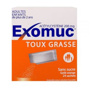 Exomuc 200 mg goût orange Bouchara x 24 sachets