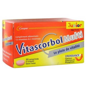 Vitascorbolmulti Junior 30 comprimés fraise