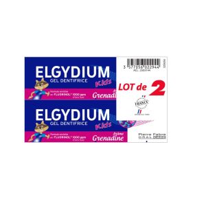 Elgydium Kids - Dentifrice Protection Caries Grenadine 2/6 ans - Offre spéciale duo 2X50ml