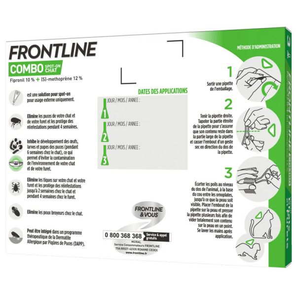 Frontline Combo chat pipettes - 3 pipettes