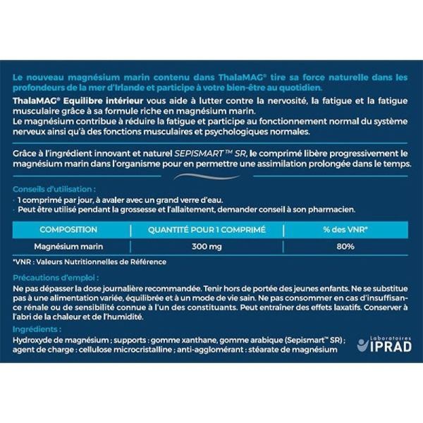 Thalamag Equilibre interieur magnésium marin 30 Cp