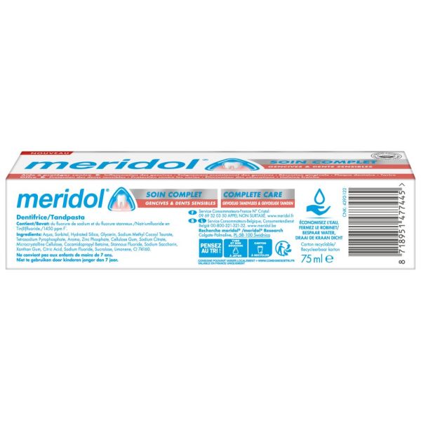 Dentifrice meridol Soin Complet Gencives & Dents sensibles - 75ml