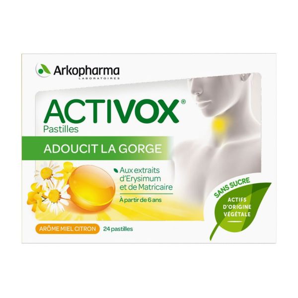 Activox miel citron 24 pastilles