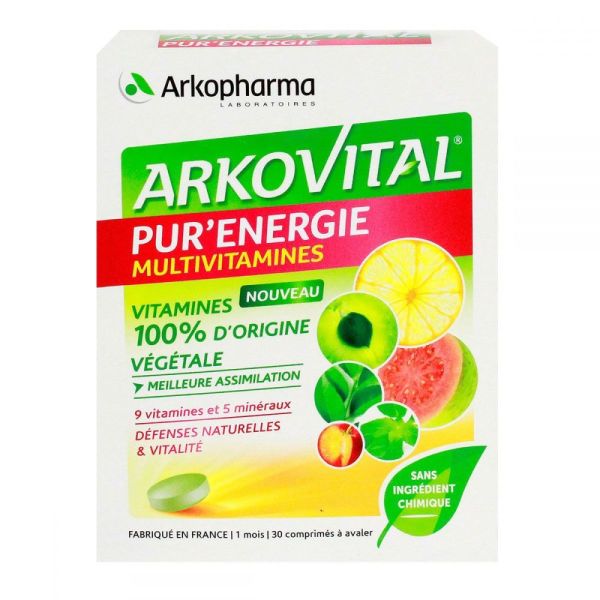 Pur'énergie multivitamines 30 comprimés