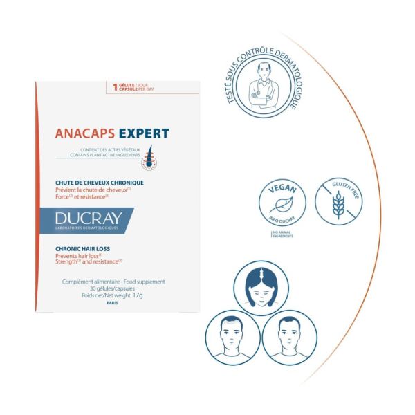 Ducray Complément alimentaire Chute de cheveux ANACAPS EXPERT 30 u