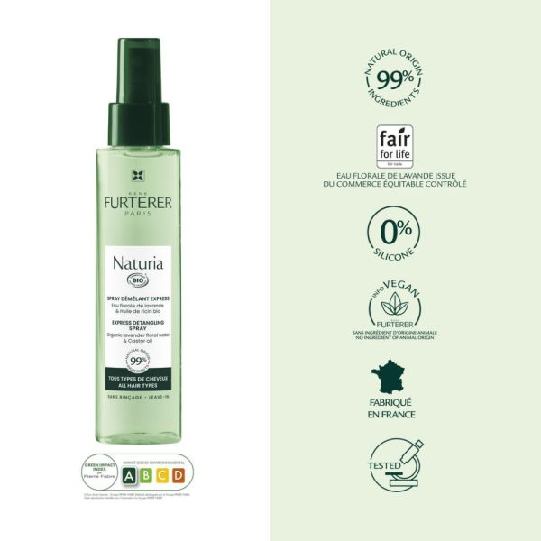 Spray démêlant express - Spray démêlant cheveux bio - NATURIA 200 ml