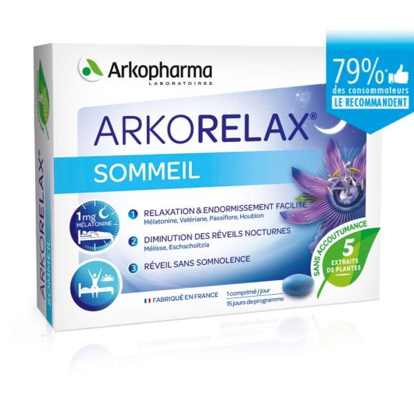 Arkorelax sommeil 15 comprimés