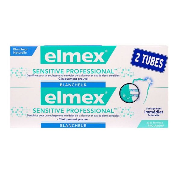 Dentifrice Elmex Sensitive Professional Dents Sensibles Blancheur 75ml x2