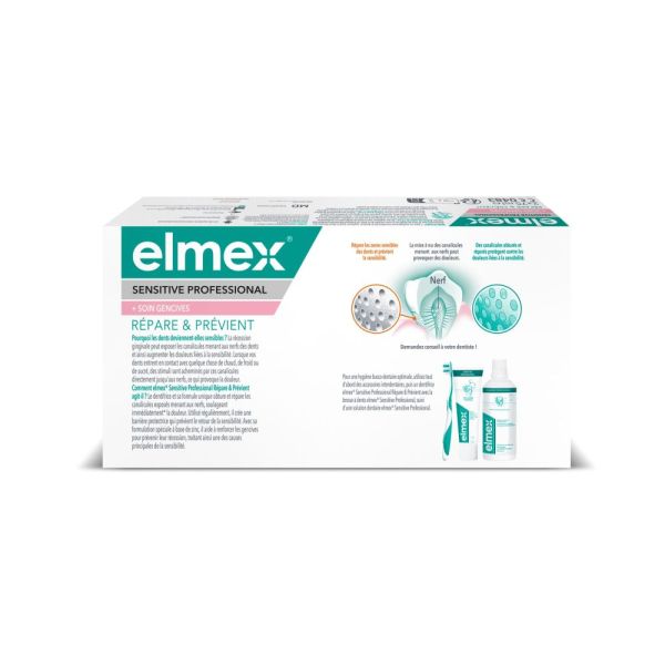 Dentifrice Elmex Sensitive Professional Répare et Prévient + Soin Gencives 2x75ml