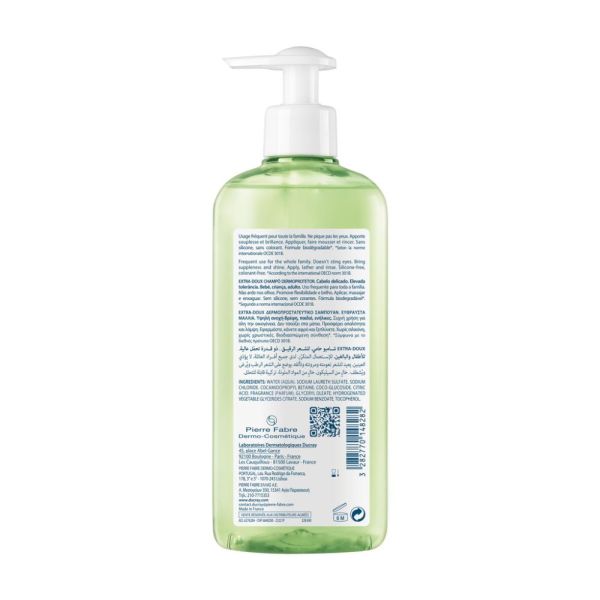 Extra-Doux - Shampooing dermo-protecteur - Cheveux normaux et délicats pompe 400 ml