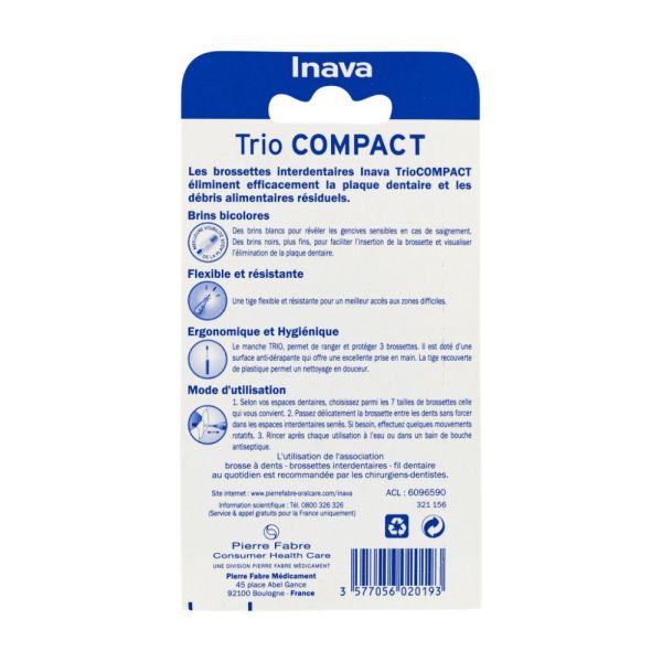 Inava TrioCompact (ISO 1/2/3) - brossette interdentaire 3 u