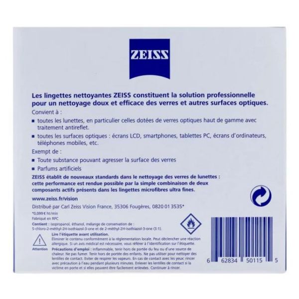 Zeiss Lingettes nettoyantes pour lunettes - 30 lingettes