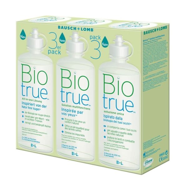 Bio True solution multifonctions Bausch & Lomb - 3 x 300 ml