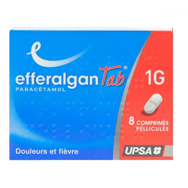 EfferalganTab 1g - 8 comprimés pelliculés