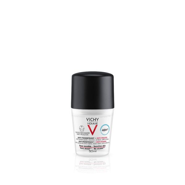 Vichy Homme Déodorant 48H anti-transpirant anti-traces protection chemise 50 ml